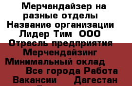 Мерчандайзер на разные отделы › Название организации ­ Лидер Тим, ООО › Отрасль предприятия ­ Мерчендайзинг › Минимальный оклад ­ 25 000 - Все города Работа » Вакансии   . Дагестан респ.,Геологоразведка п.